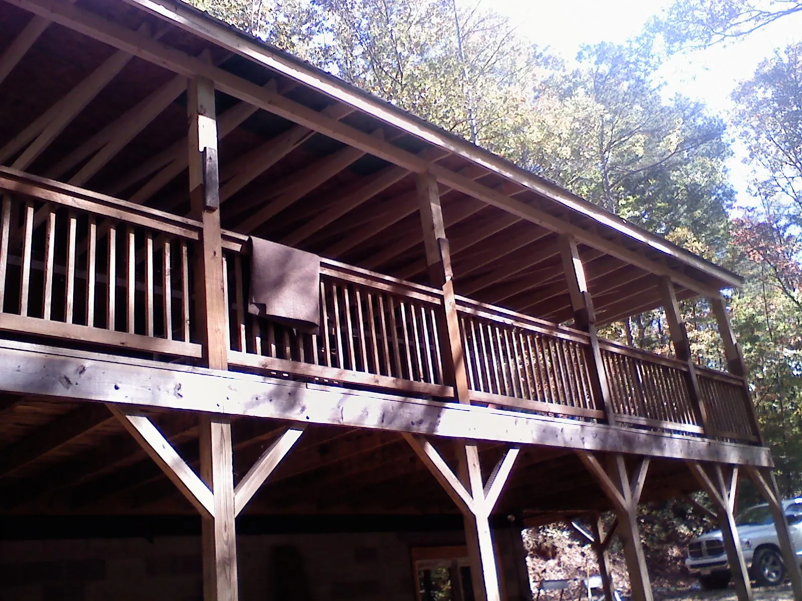 Timber framing under a new elevated porch and deck — Roof Leak Repair in Cairo by Roofing Brothers
